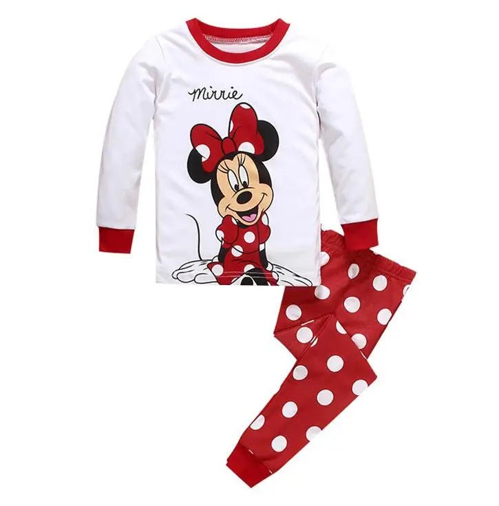 Minnie Mouse Tweekleurige Pyjama Set voor Kinderen - Lotte Prinsessen Pyjama met Stipjes