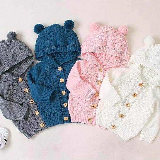 Baby Gebreide & Capuchon Cardigan