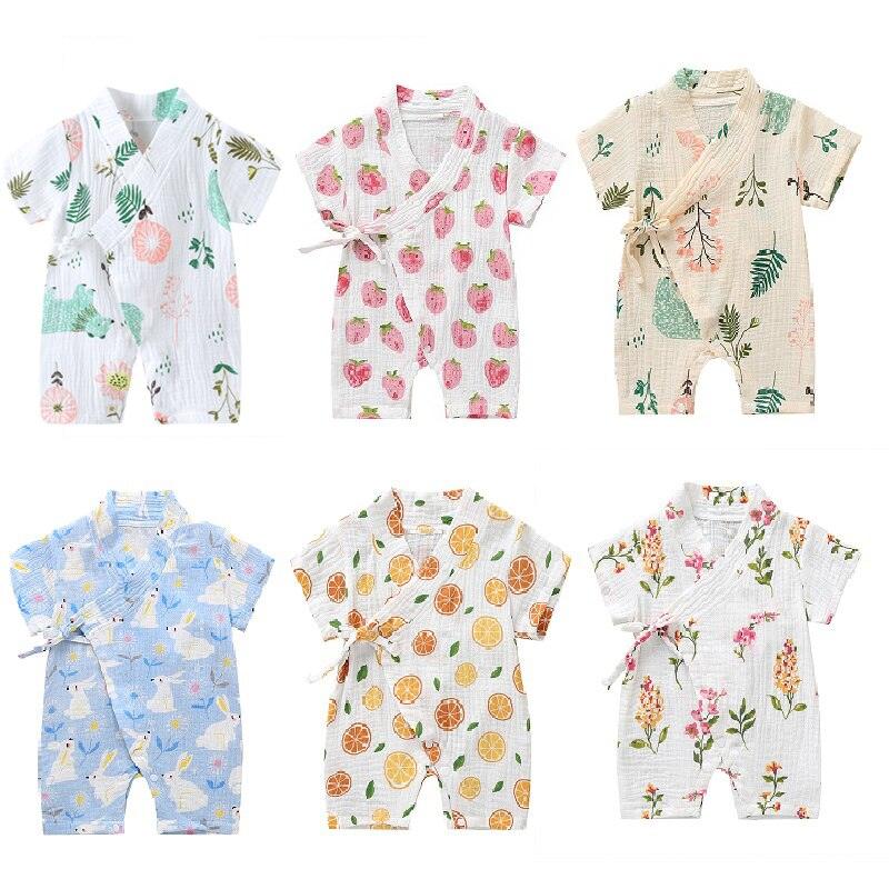 Korte Mouw Baby Kimono Romper